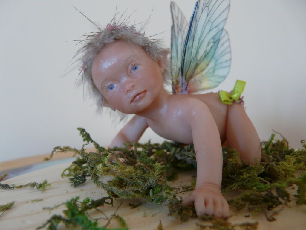Cache-cahe avec les coccinelles, sculpture en porcelaine froide,( cold porcelain) dans porcelaine froide P1070002-1