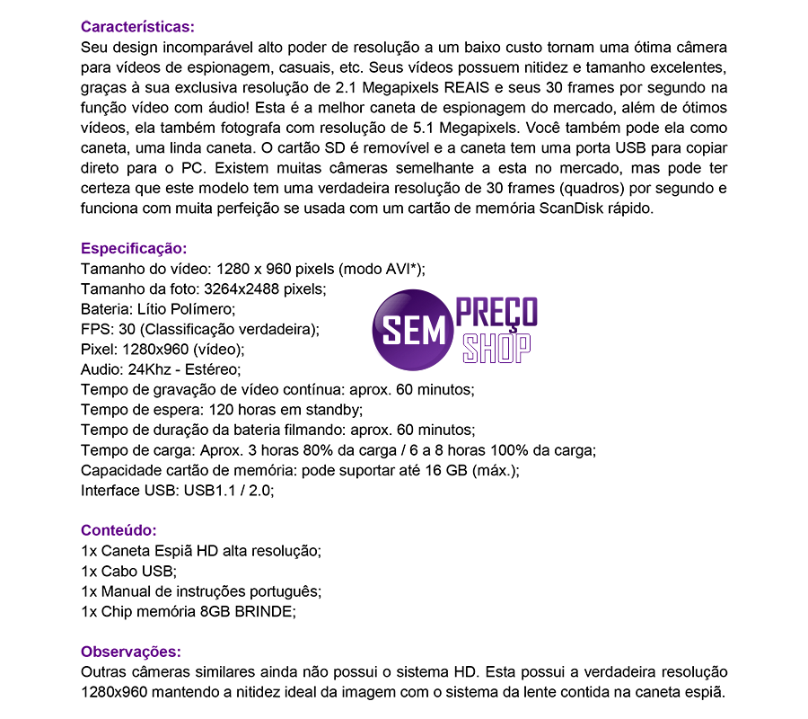Caneta espia HD filma e tira fotos 2 Caneta espia HD filma e tira fotos