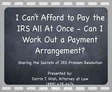 Video13-1.flv http://getirshelpvideos.com - Veteran Tax Attorney Darrin T. Mish knows it is difficult to pay the IRS, especially in one lump sum. In this short video he explains the three types of IRS Installment Agreements, their benefits, and how to get one. video by IRSproblemsolver