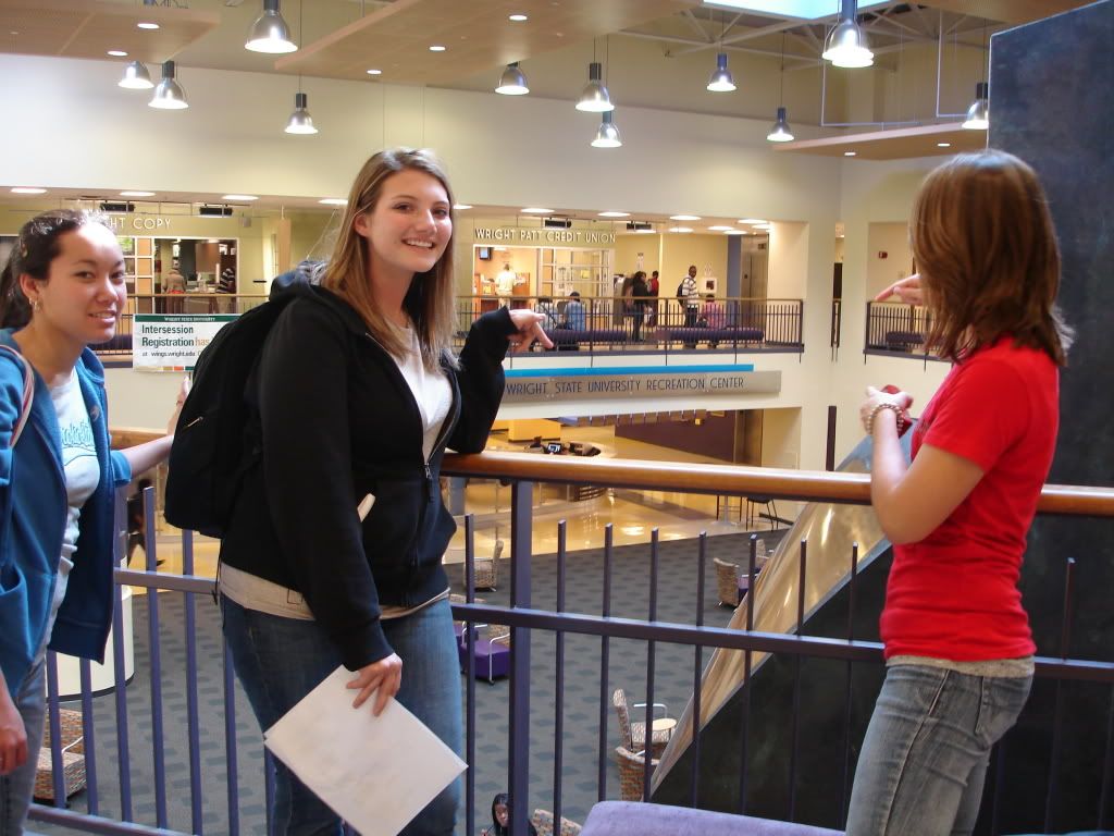 In the Student Union with my first new friends at Wright State