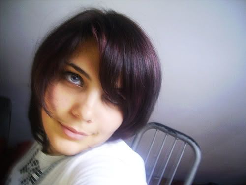 hair with purple tint. I dyed my hair dark purple